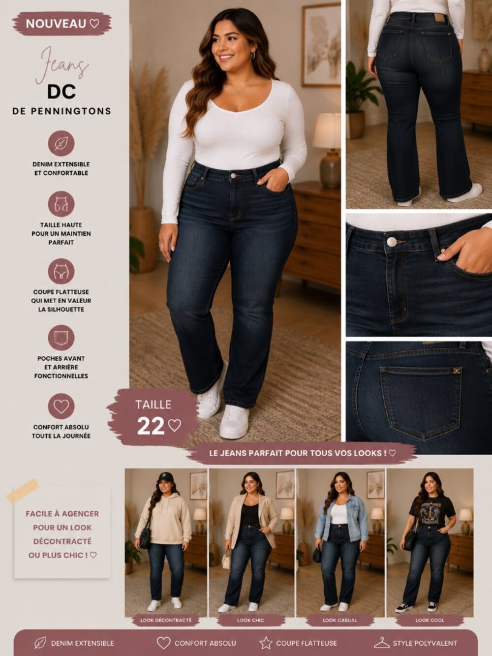 DC Penningtons Dark Wash Jeans – Size 22